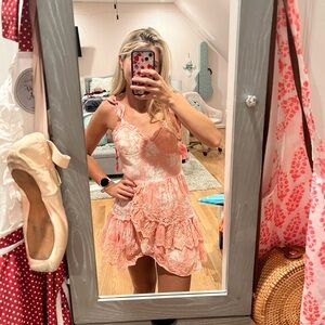 Loveshackfancy Tie Strap Coral Dress